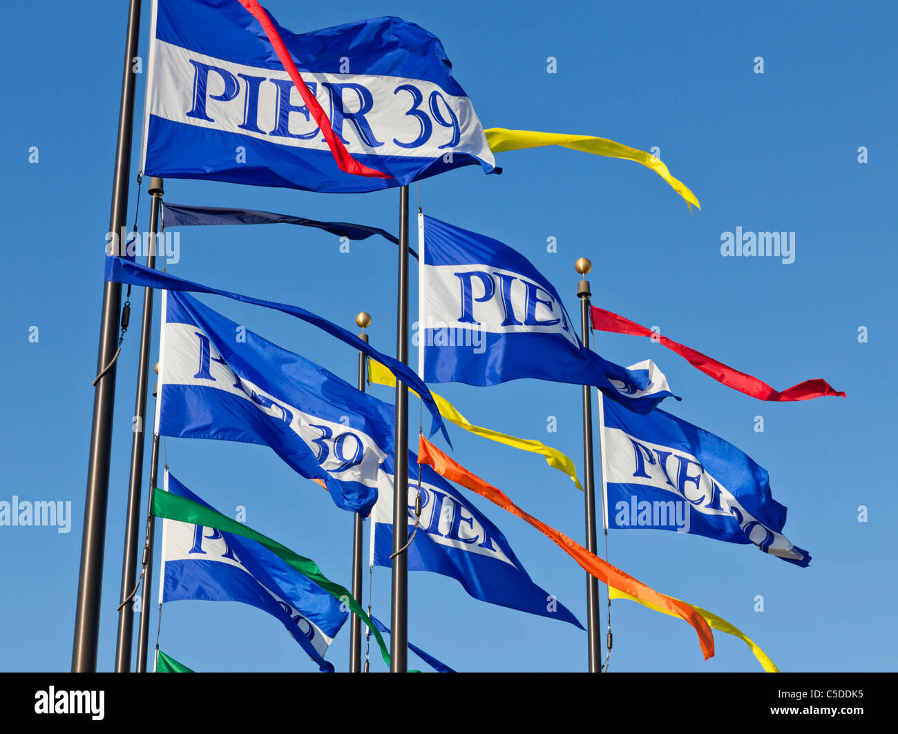 Pier 39 flags San francisco california united states of america usa Stock Photo