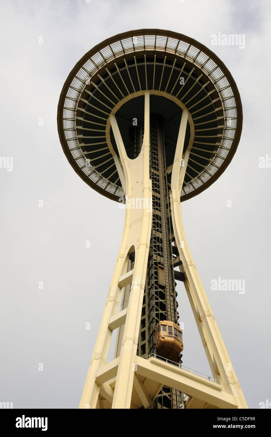 Seattle Space Needle Seattles Tower Lift Look out Restaurant from Below