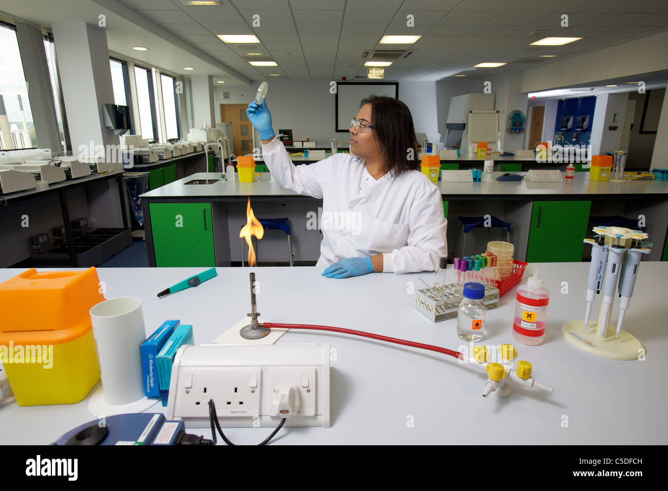 Wednesday 6th July 2011 Lab technician chemical testing at the Leeds