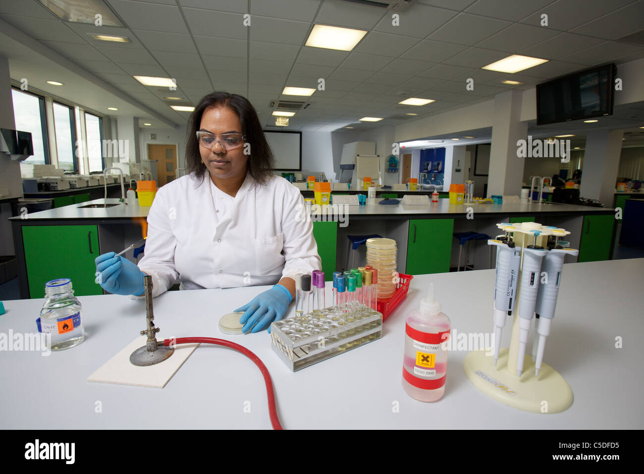 Wednesday 6th July 2011 Lab technician chemical testing at the Leeds Metropolitan University.Bio