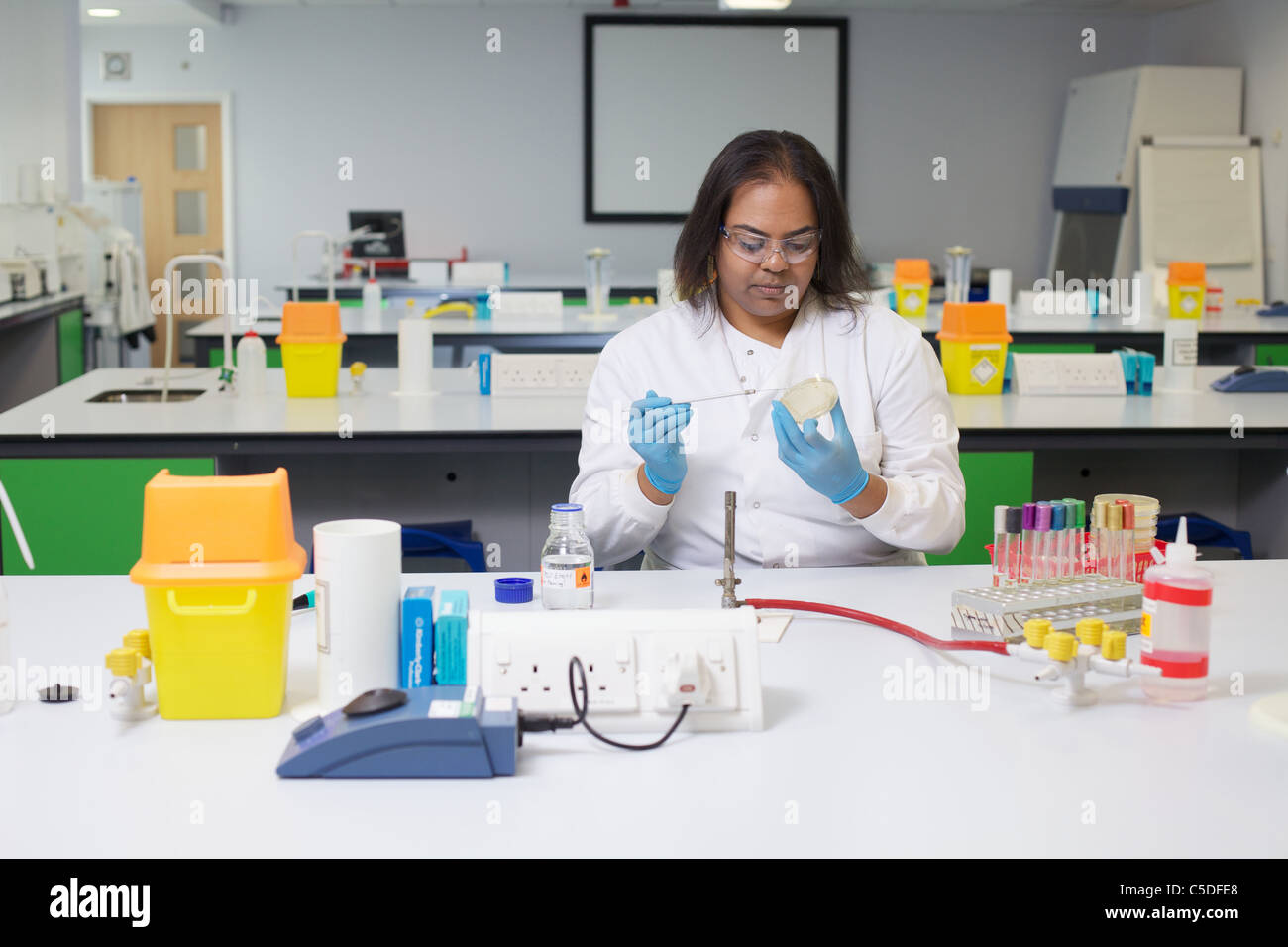 Wednesday 6th July 2011 Lab technician chemical testing at the Leeds Metropolitan University.Bio