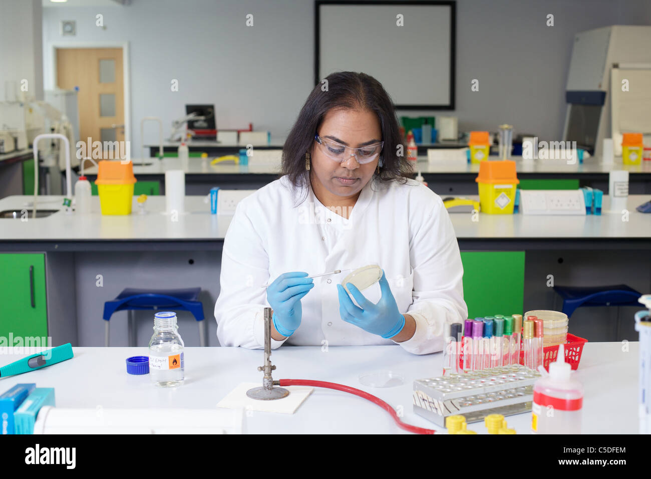 Lab Technician Chemical Testing At The Leeds Metropolitan University Bio Chemistry Laboratories