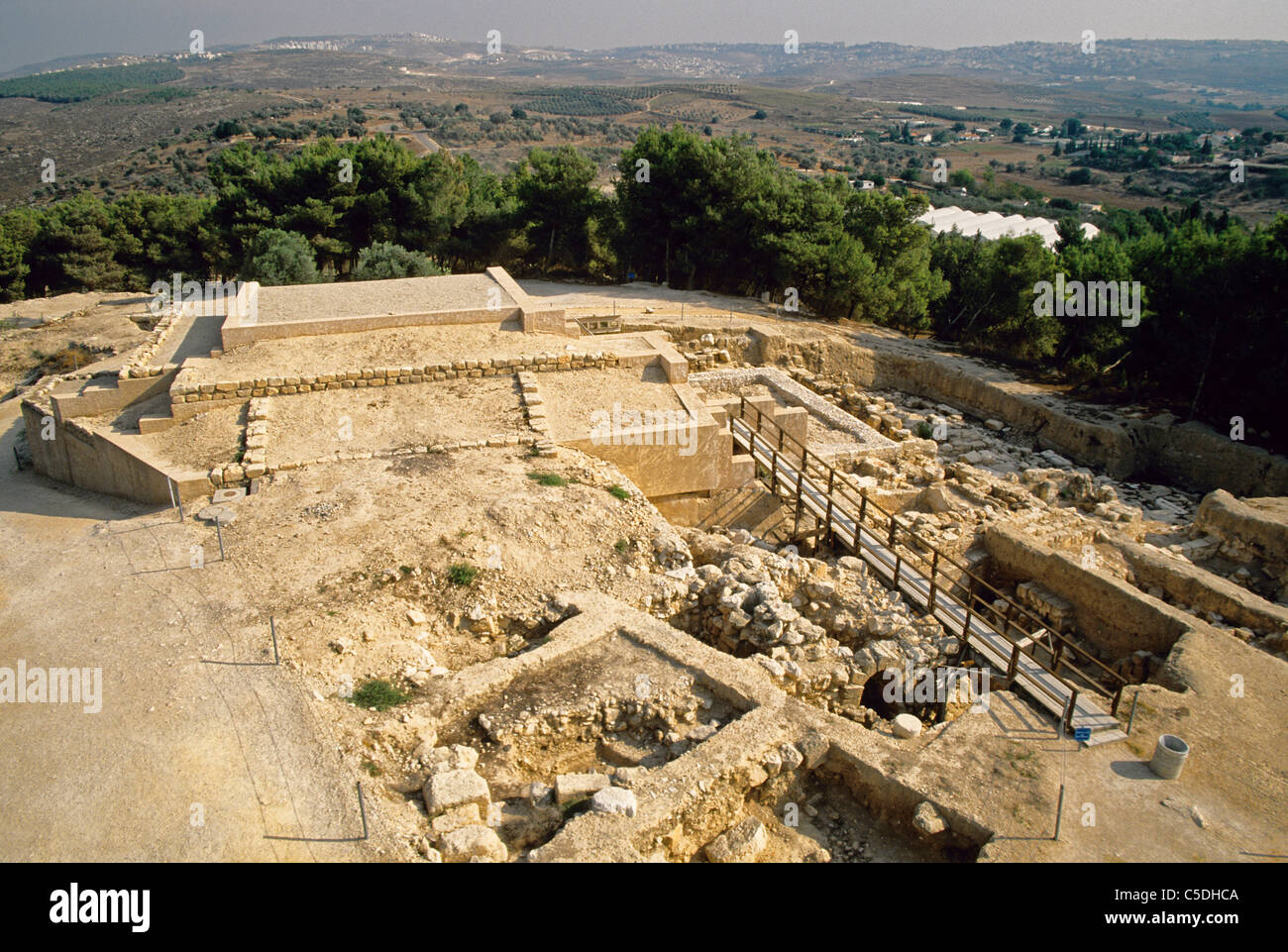 Tel of Megiddo, archaeological site of ancient city in Jezreel Valley Stock Photo