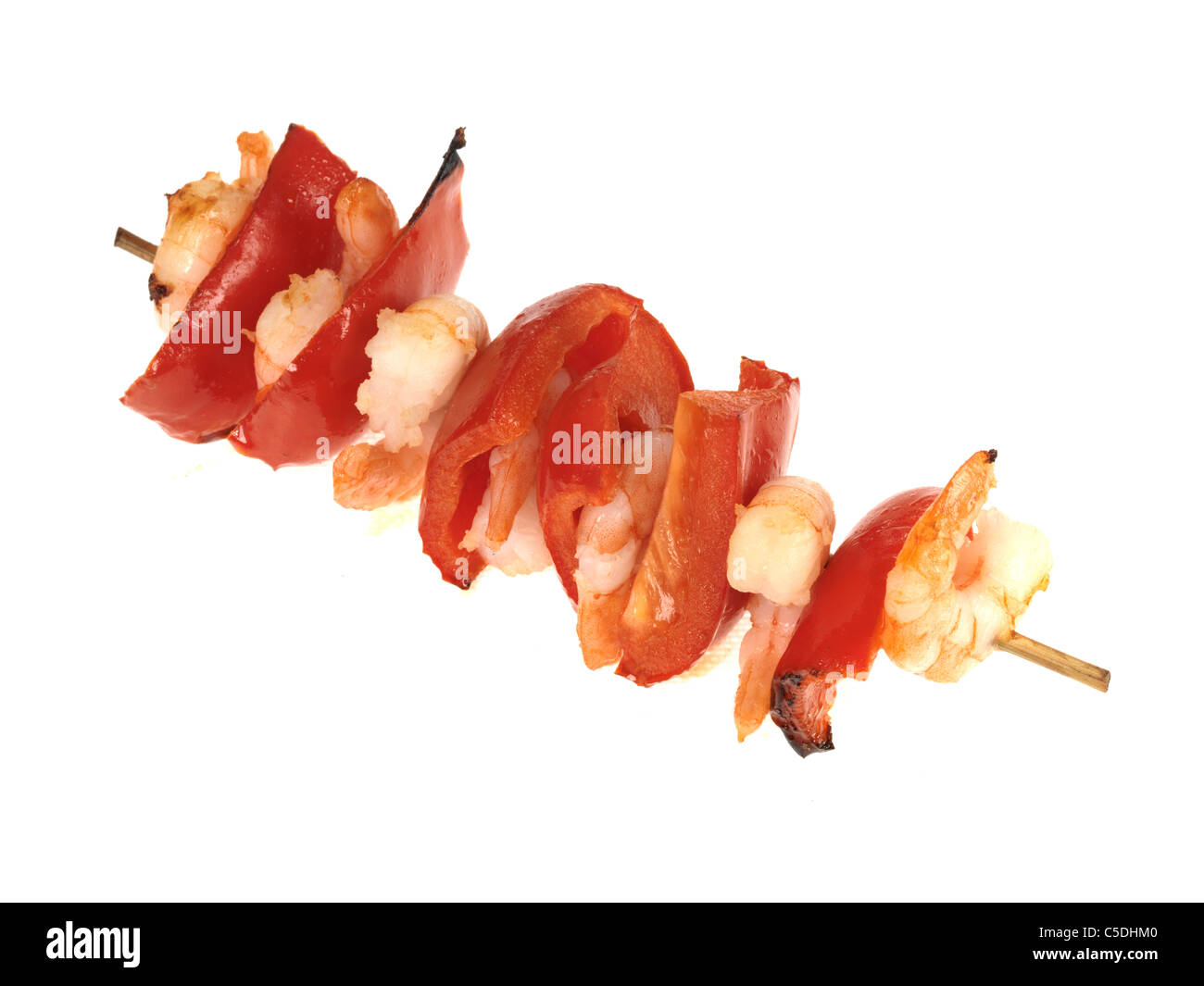 King Prawn and Pepper Kebab Stock Photo