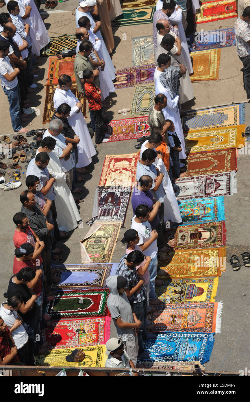 The pepole of Benhgazi come together for pares on Friday there holy day as a show of strength against Gaddafiin Benghzi Libya. Stock Photo