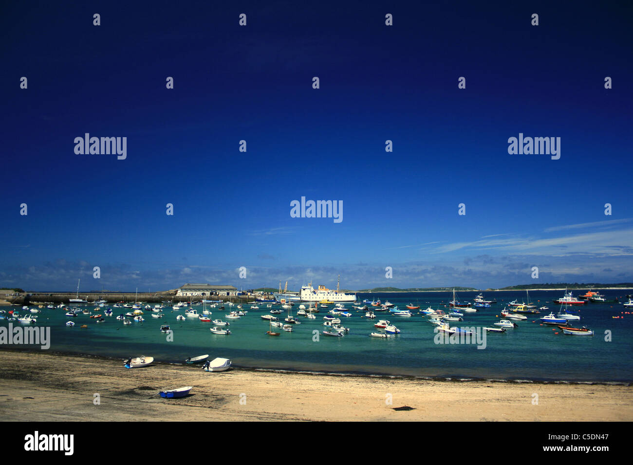 St Mary's harbor in the Isles of Scilly, Cornwall Stock Photo