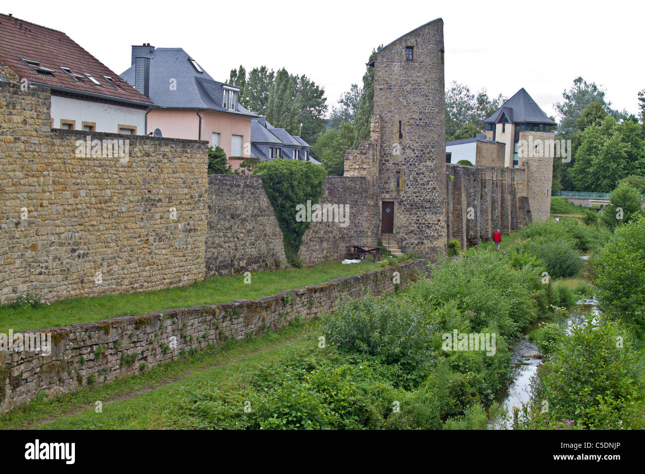 Old city walls in Echternach, Luxembourg Stock Photo