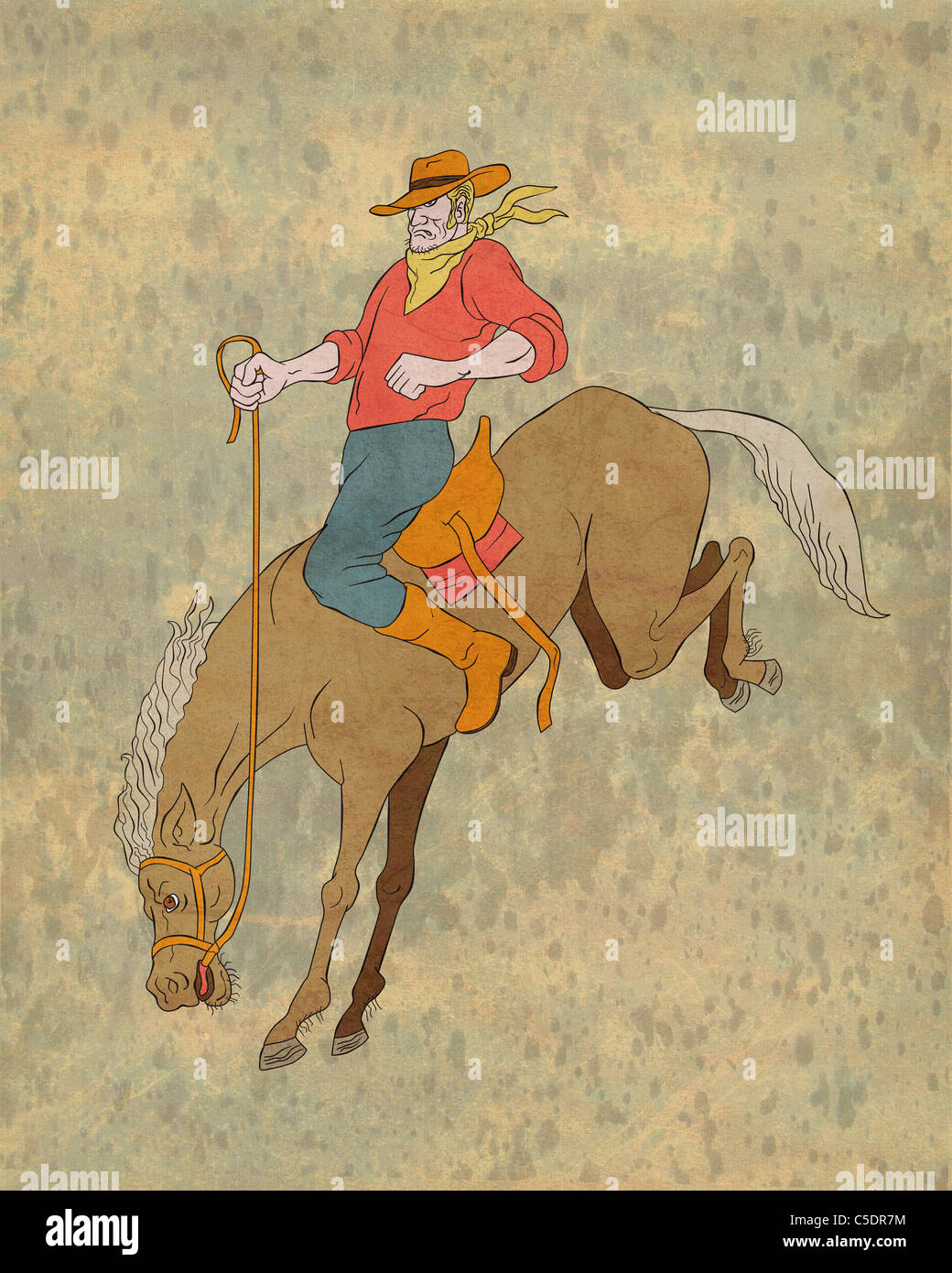 Bucking Bronco Rider Hanging On As The Horse Bucks And Kicks To Try To  Dismount The Rider Several Cowboys Are In The Chute Area Watching Stock  Photo - Download Image Now - iStock