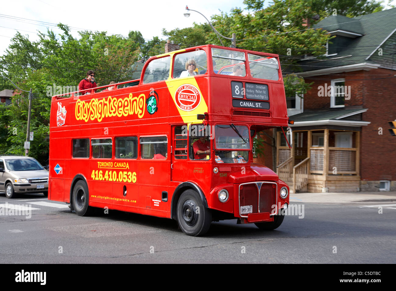 old routemaster double decker citysightseeing tour bus toronto ontario canada Stock Photo