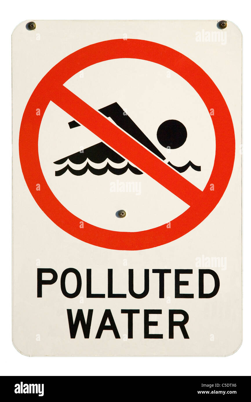 Polluted Water Sign, Australia Stock Photo Alamy