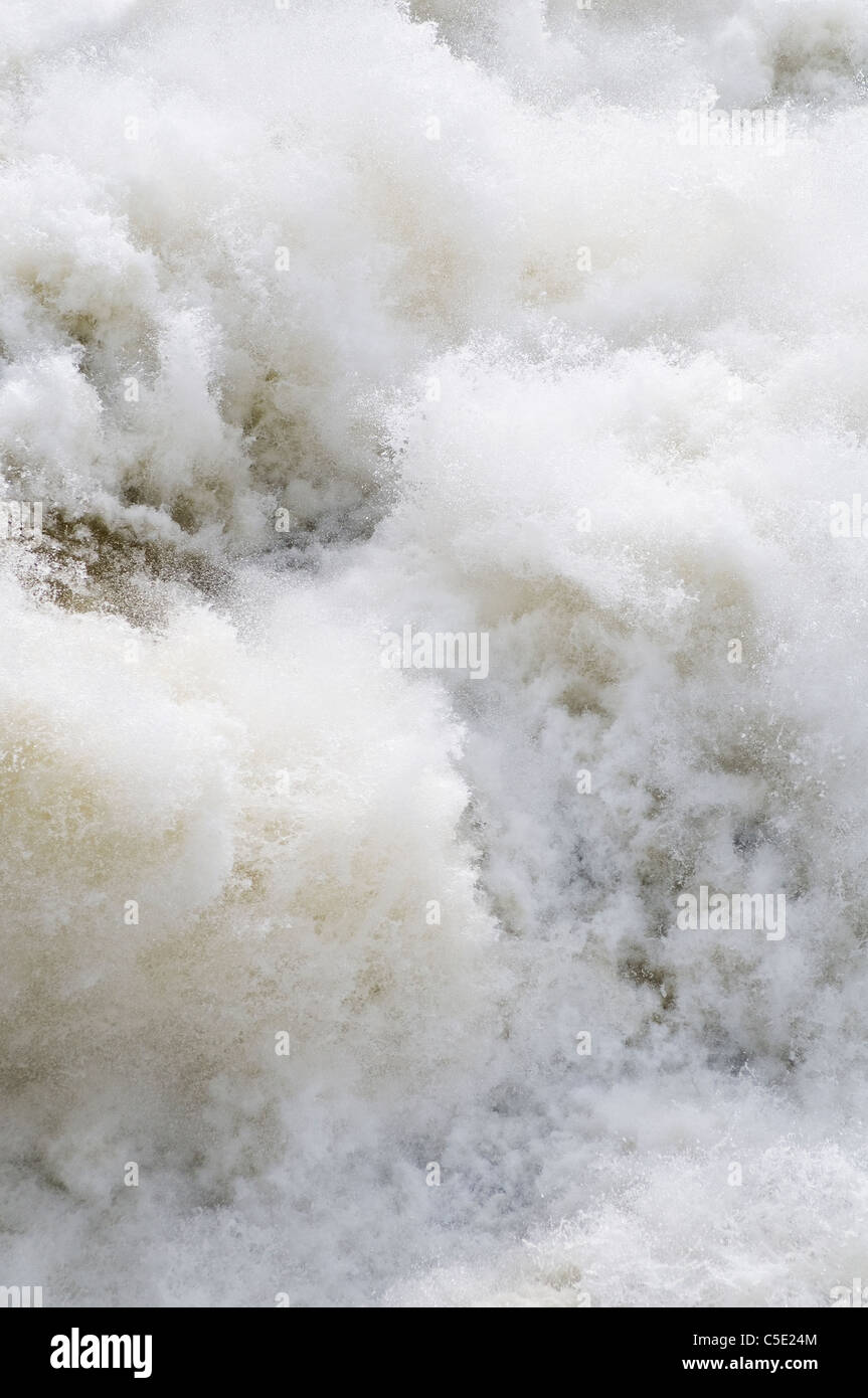 Detail shot of rushing water cascade Stock Photo