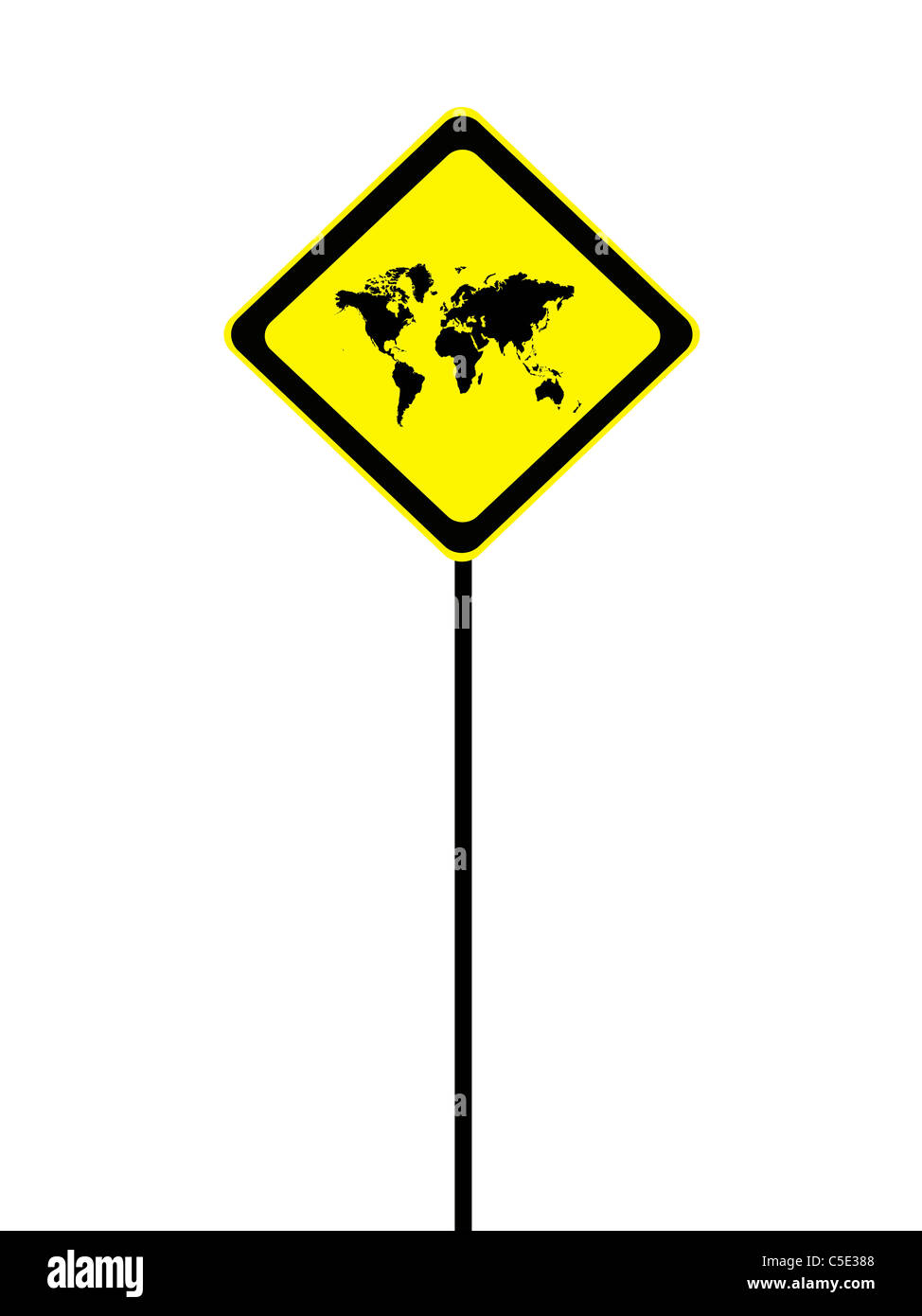 A road sign isolated against a white background Stock Photo - Alamy