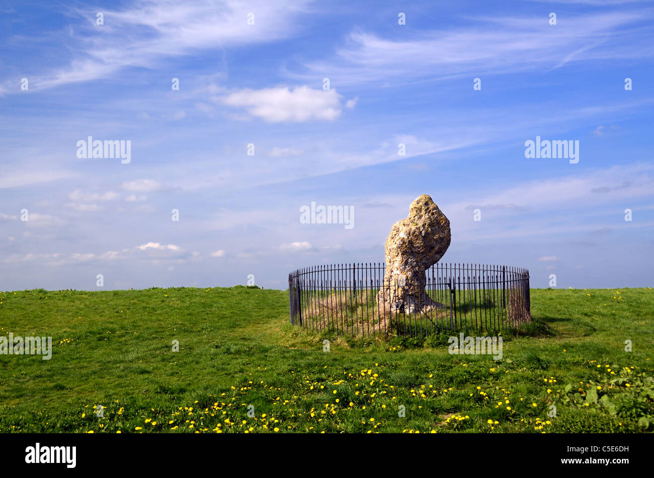 The King's Stone or King Stone, a Megalithic Monument (1800-1500BC) & Bronze Age Cemetery Marker, Rollright Stones, England Stock Photo