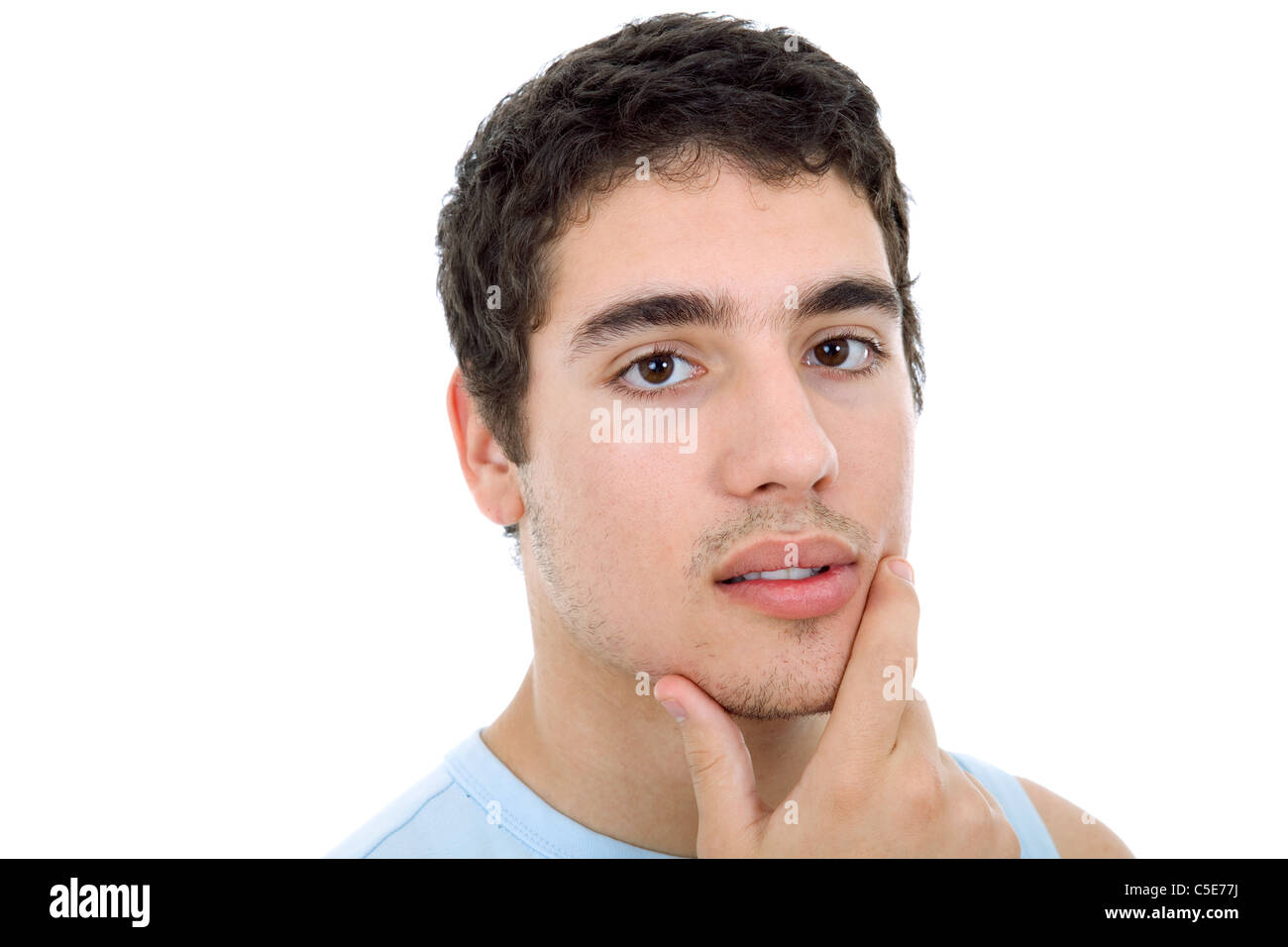 young casual man posing, isolated on white background Stock Photo - Alamy