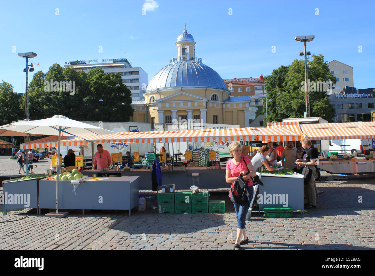 Marketplace in Turku, Finland Stock Photo