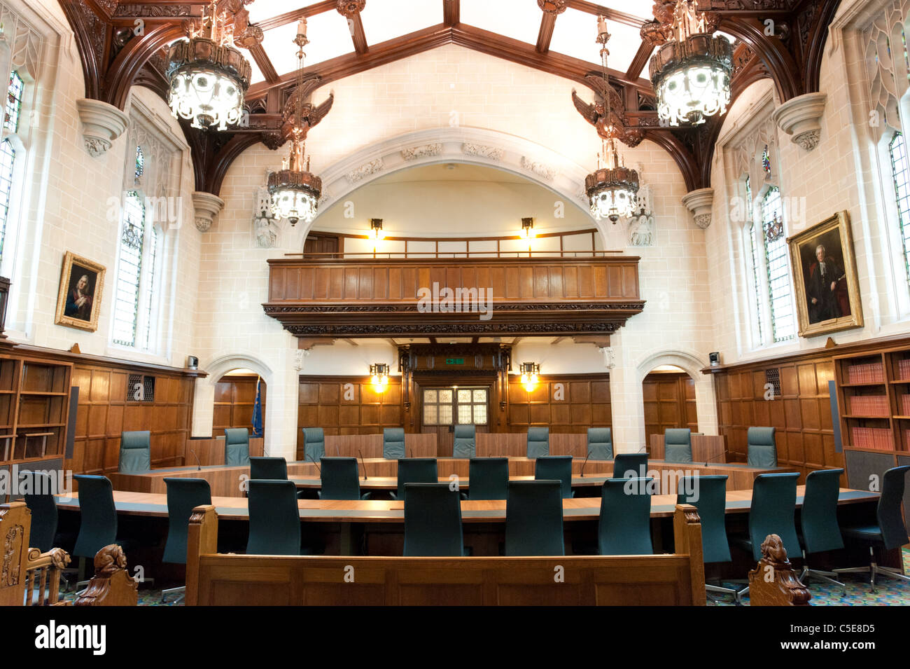 Courtroom 1 of The Supreme Court of the United Kingdom, London, UK Stock Photo