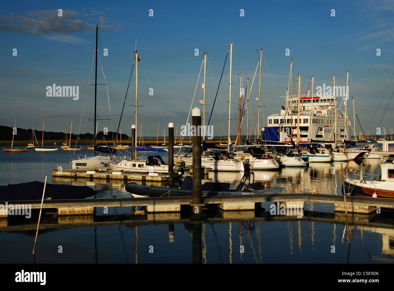 Isle wight ferry lymington harbour hi-res stock photography and images ...