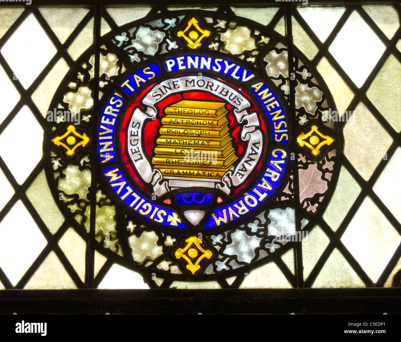 University of Pennsylvania stained glass window Stock Photo Alamy