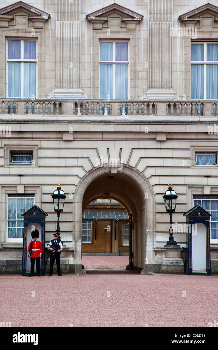 England, London, Westminster, Buckingham Palace exterior with both ...