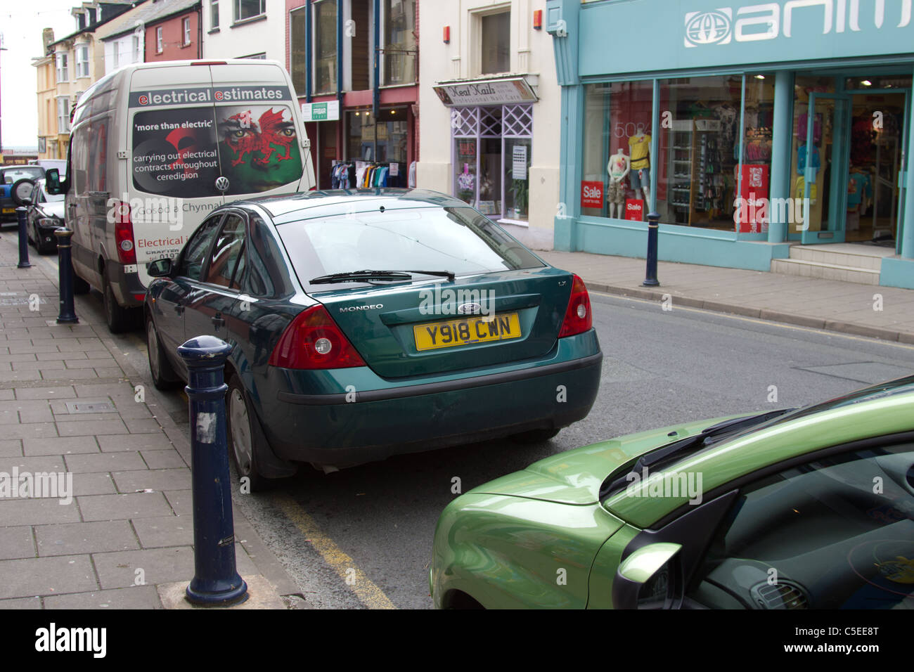 Traffic i Aberystwyth Stock Photo