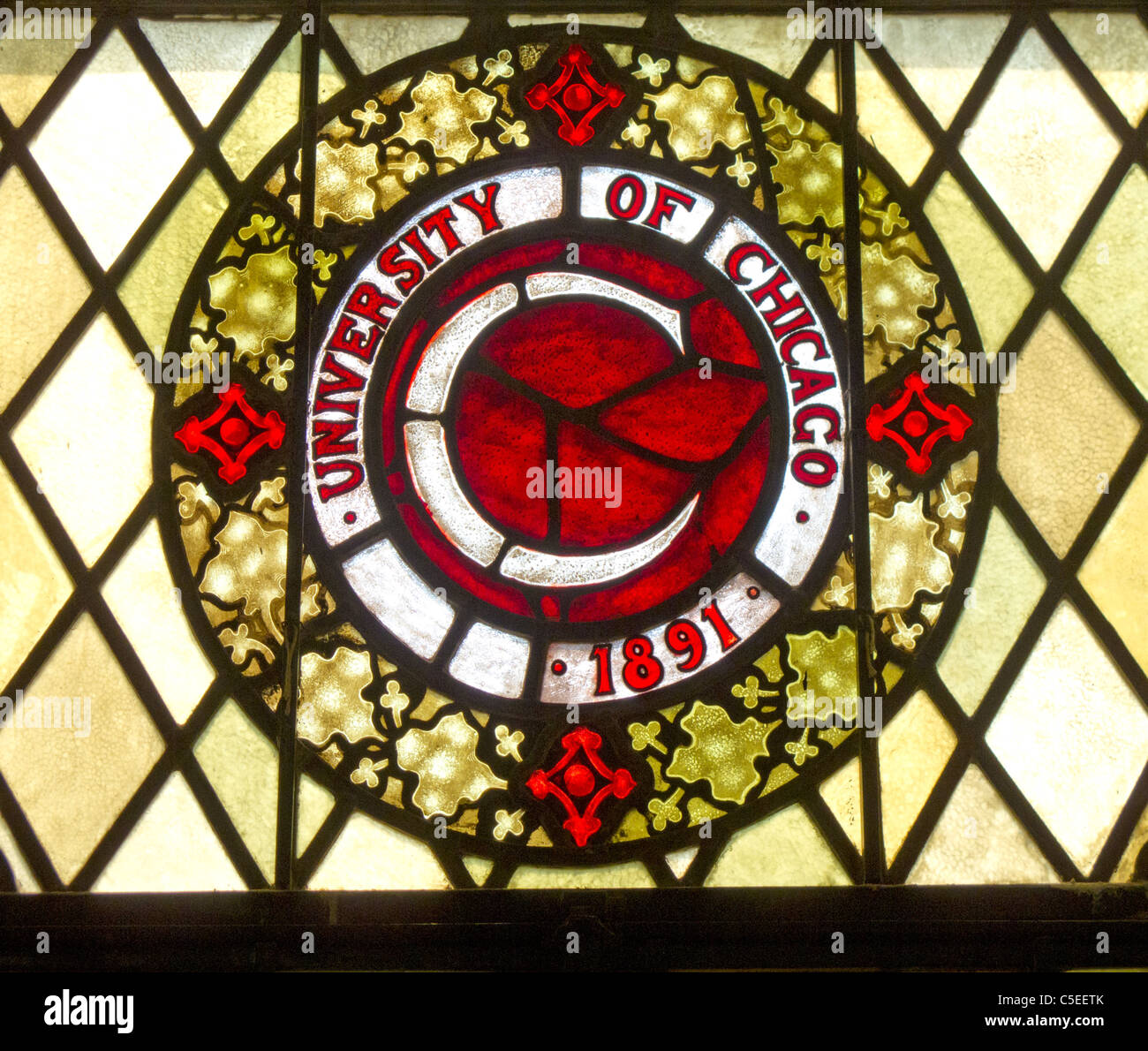 University of Chicago stained glass window Stock Photo Alamy