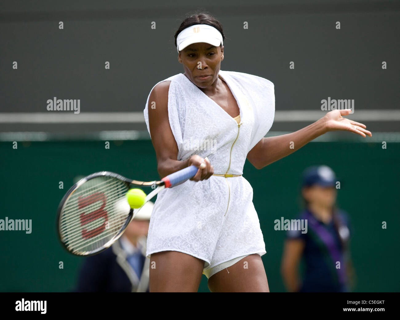 Venus Williams (USA) in action during the 2011 Wimbledon Tennis Championships  Stock Photo