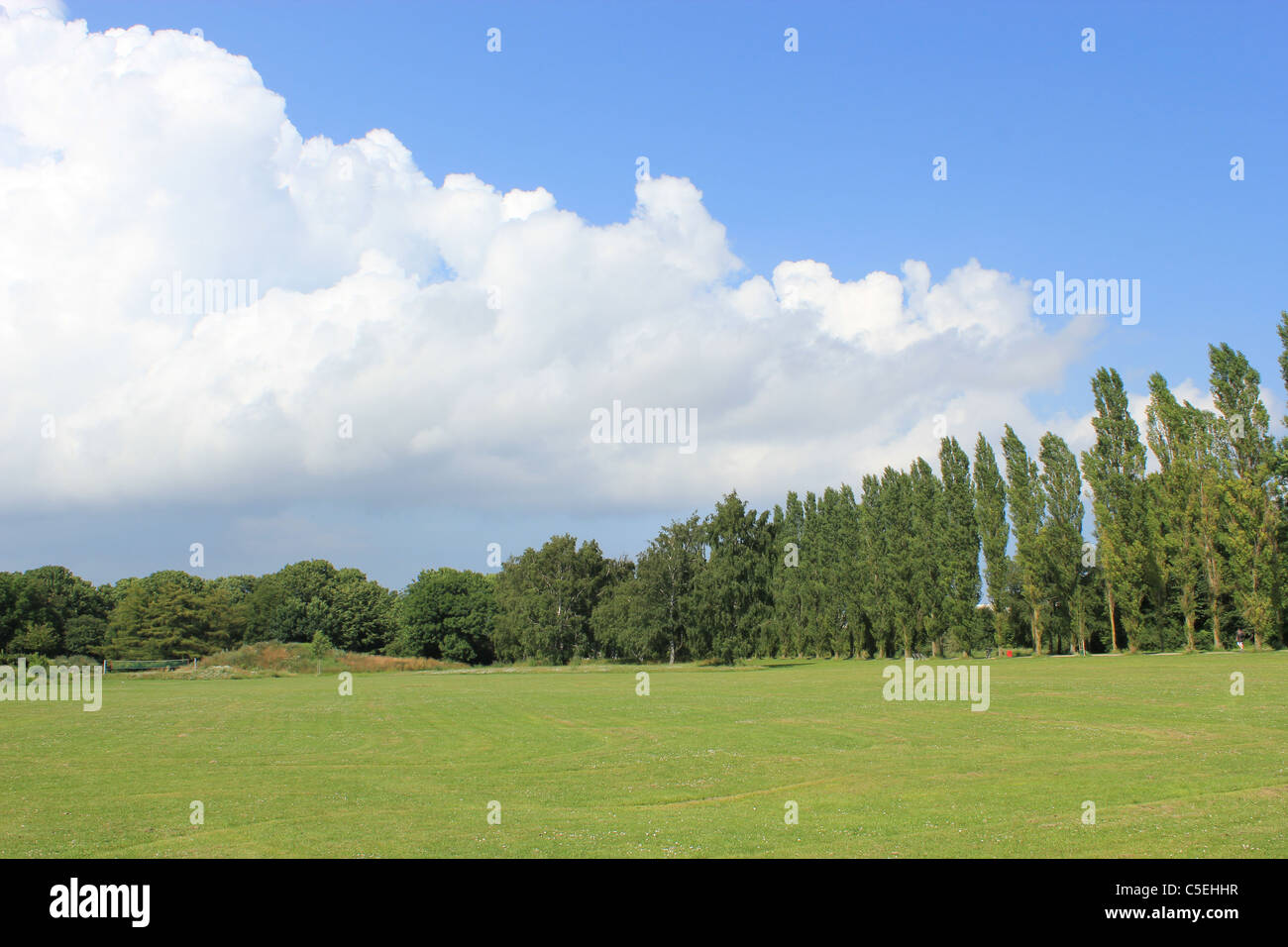 Sunny day in green Valby park in Copenhagen, Denmark Stock Photo