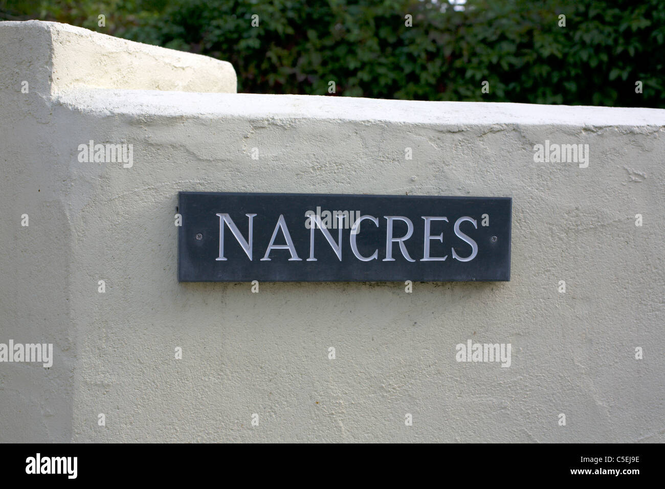 Unusual house name Cornwall England UK Nancres Stock Photo
