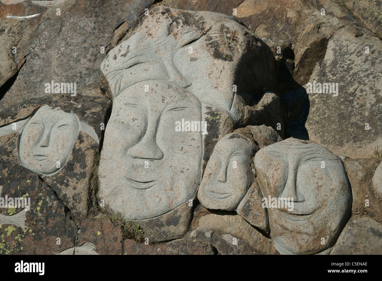 stone sculptures, Stone and Man project, Qaqortoq, Greenland (Danish