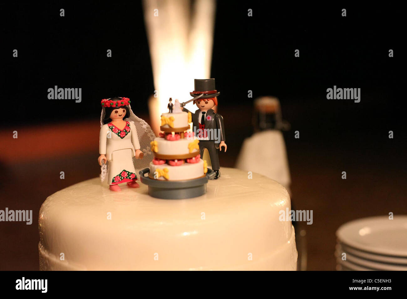 Lego wedding cake top. Stock Photo