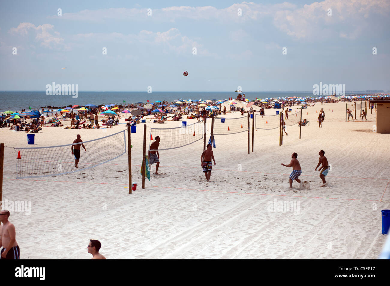 Volleyball Players At The Beach At The City Of Long Beach