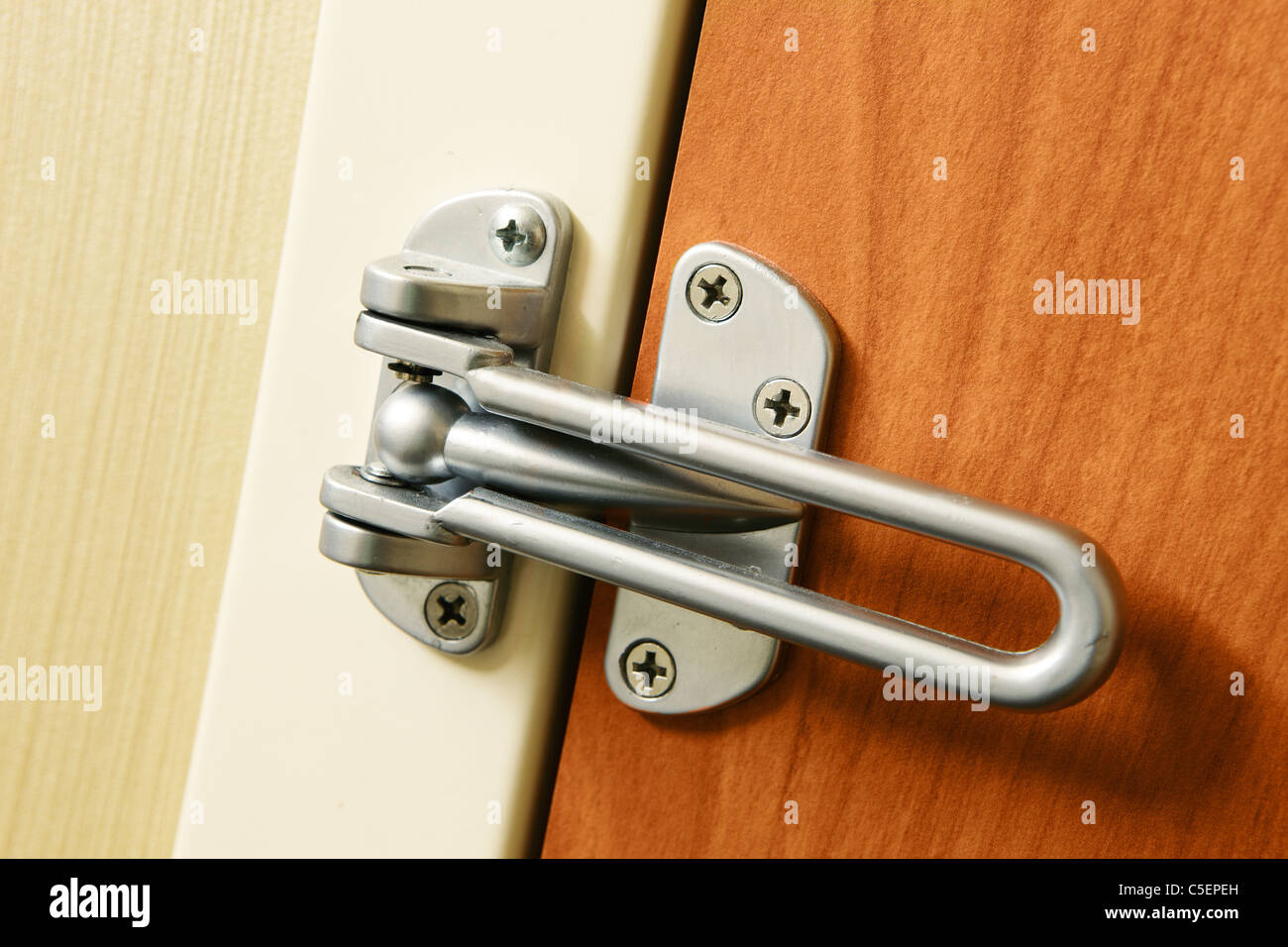 The security lock on a hotel door Stock Photo Alamy