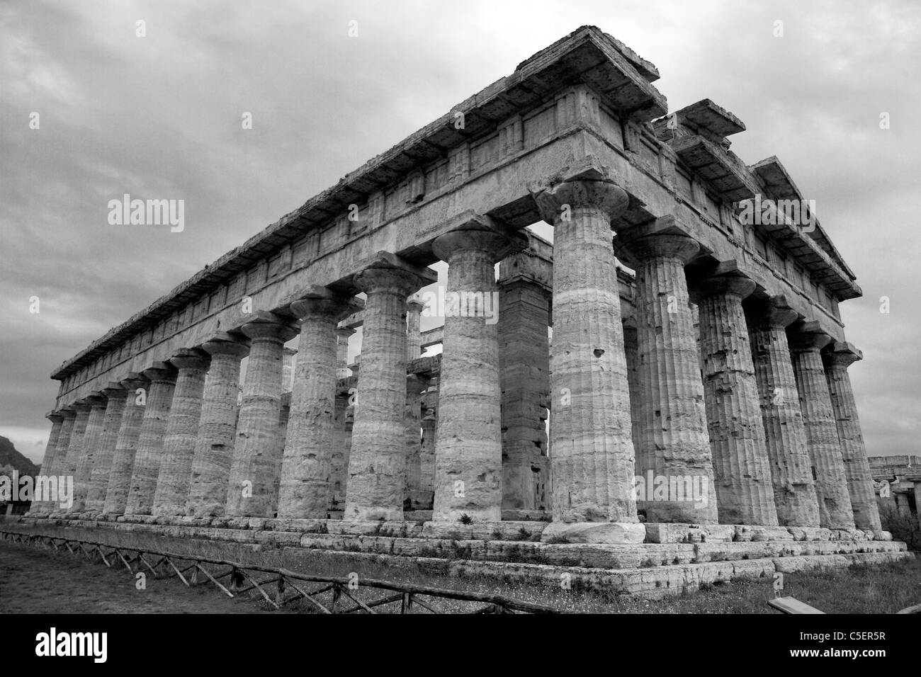 Neptune Greek temple (с. 450 BС), Paestum, Salerno, Campania, Italy Stock Photo