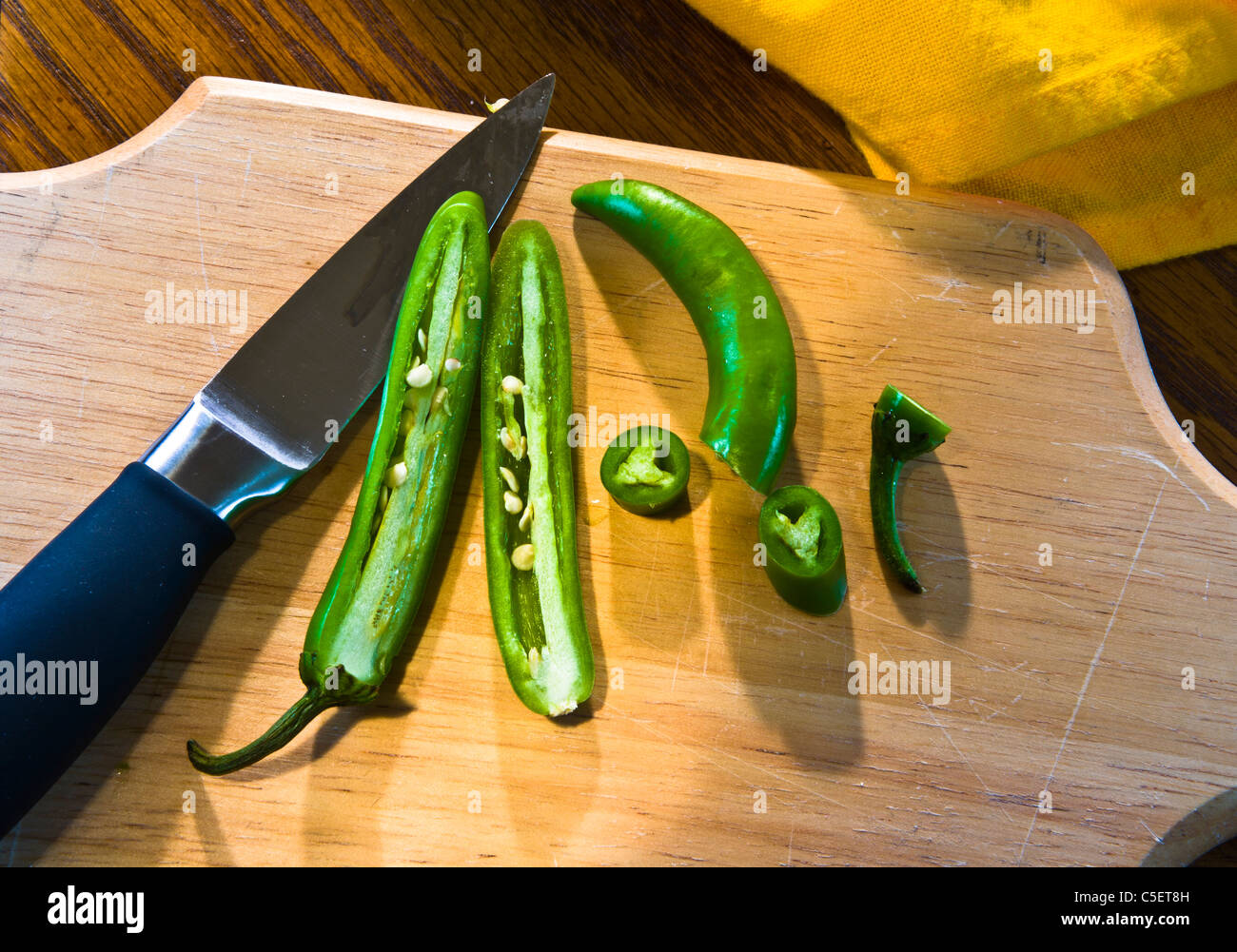 Very hot chili called for in many recipes.Suitable for salsas and sauce recipes as well as eating fresh. Stock Photo