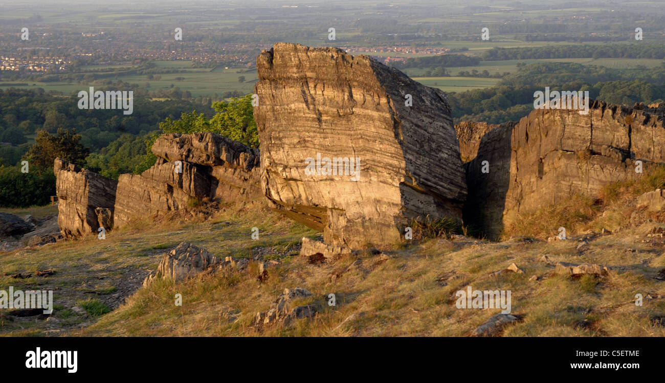 Precambrian rock formations on Beacon Hill, Leicestershire. Stock Photo