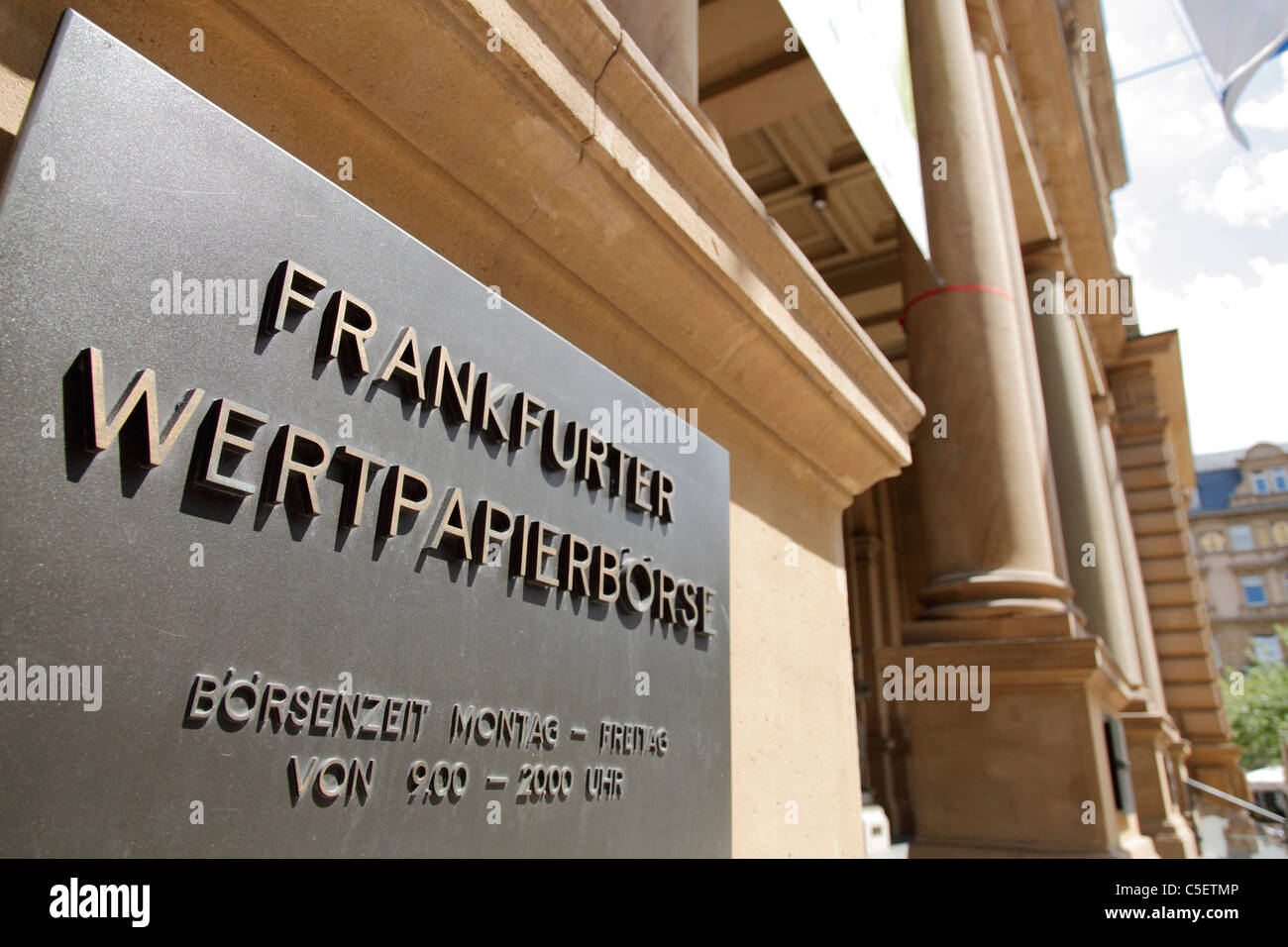 sign at entrance of Frankfurt Stock Exchange ('Frankfurter Wertpapierbörse') Stock Photo