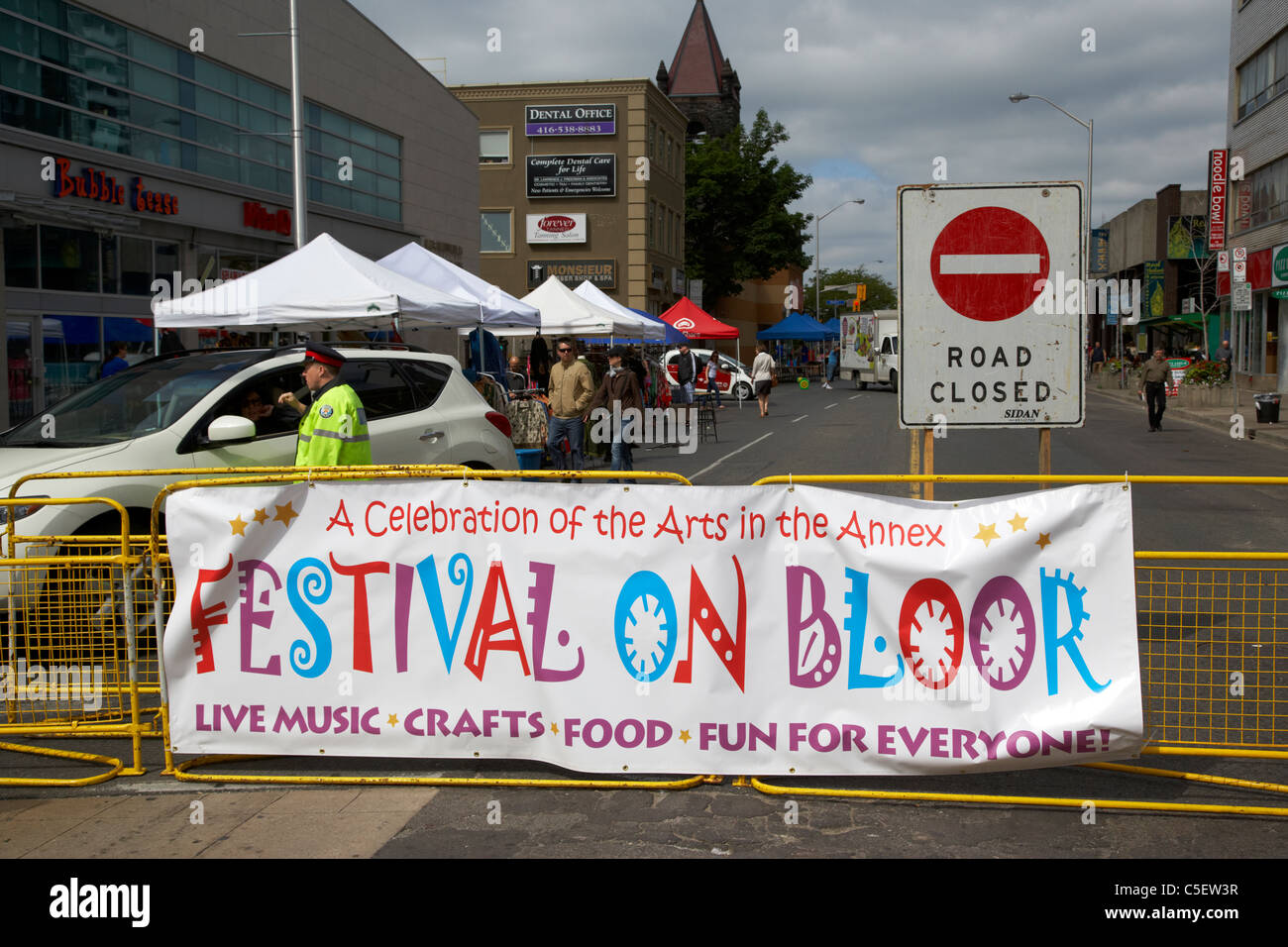 road closed for the street festival on bloor street toronto ontario canada Stock Photo