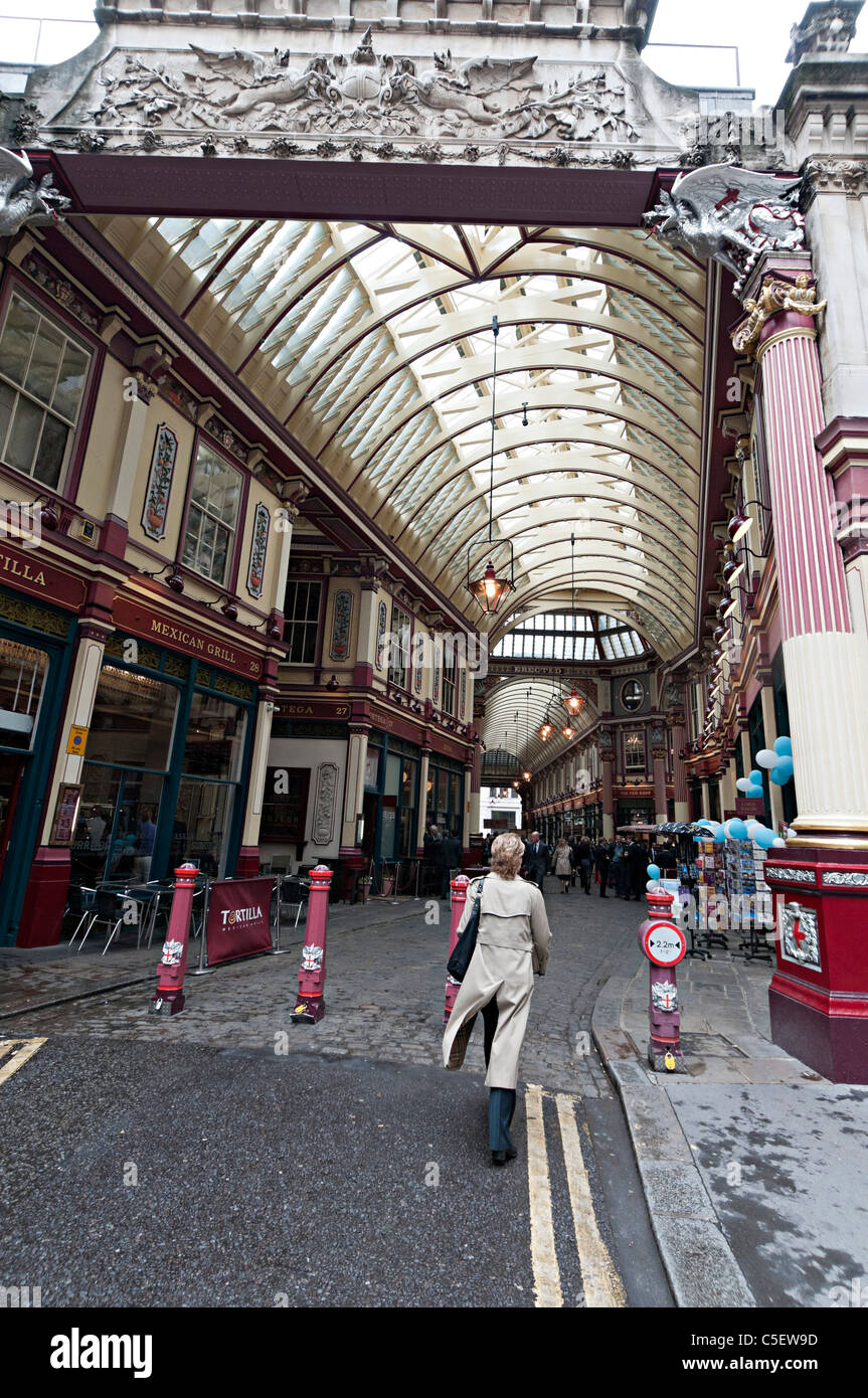 Leaden hall market arcade in city of london next to lloyds of london ...