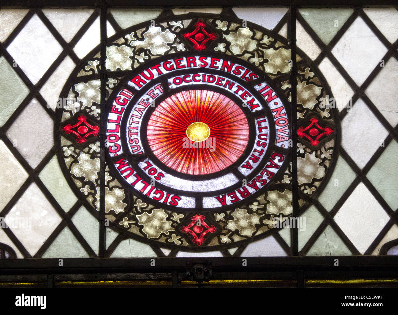 Rutgers College university stained glass window Stock Photo Alamy