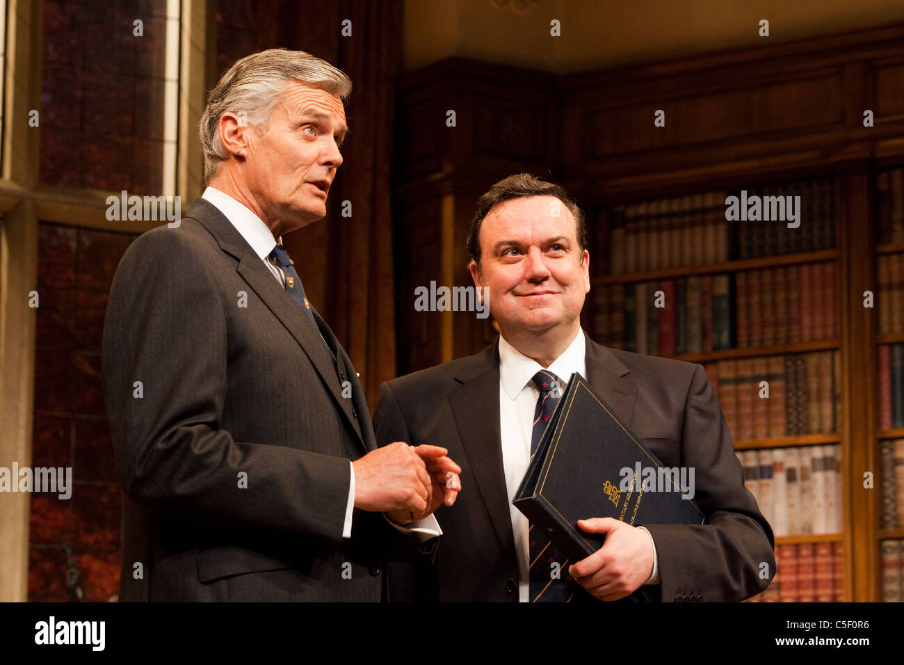 Simon Williams as 'Sir Humphrey Appleby' and Richard McCabe as 'Jim Hacker, Prime Minister' in 'Yes, Prime Minister' Stock Photo