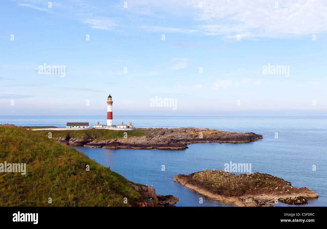 Boddam lighthouse on  the North East coast of Scotland Stock Photo