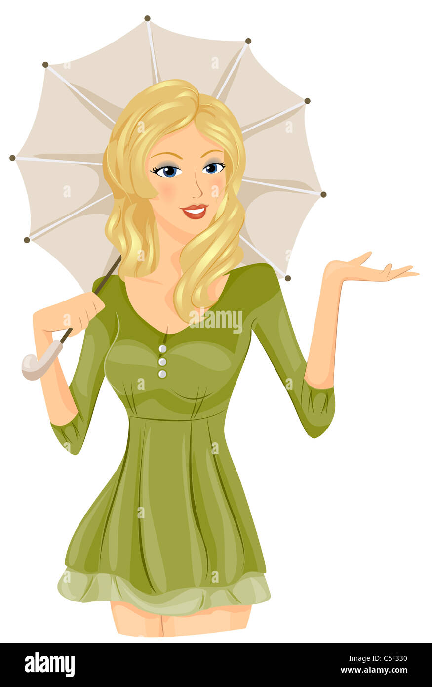 Woman Hand Out Vector A Seductive Woman Extending Her Right Hand Out of Her Umbrella's Way ...