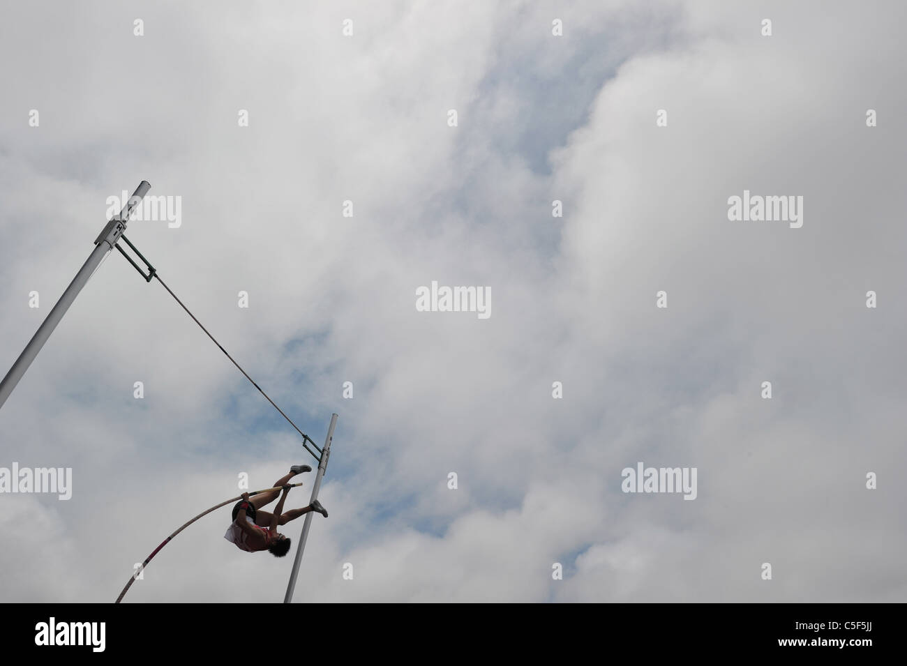 Athletics : Daichi Sawano (JPN) performs for The 19th Asian Athletics Championships Hyogo/Kobe, Men's Pole Vault Final. Stock Photo