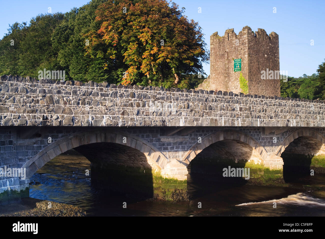 The main road bridge over Glenarm River in the village of Glenarm, County Antrim, Northern