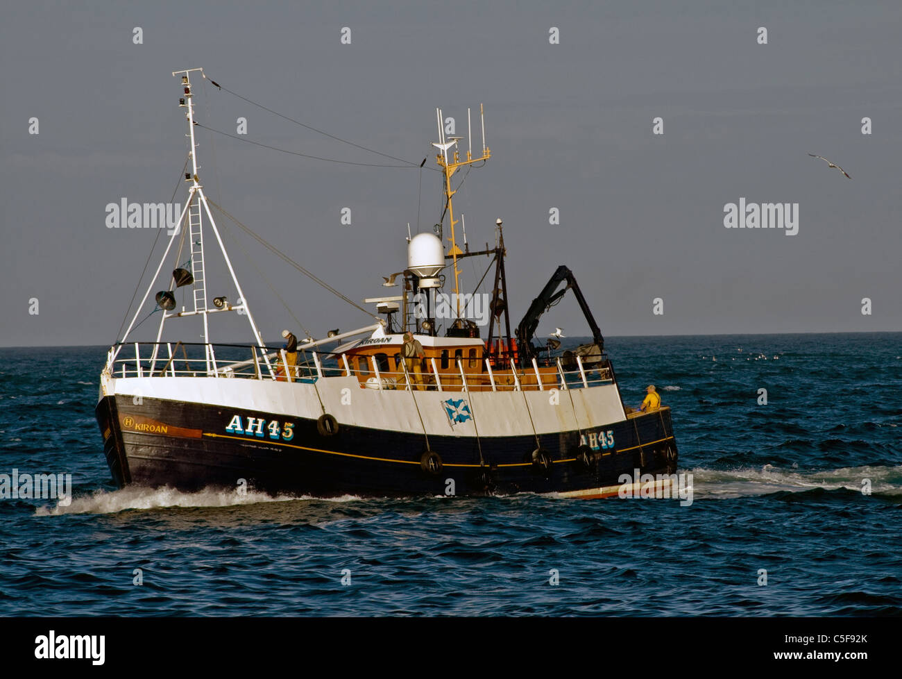 Scottish fishing boat at sea Stock Photo Alamy