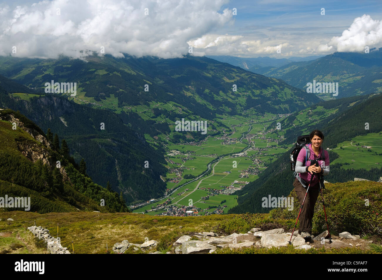 Zillertal, Tyrol, Austria hiker on the scenic trail Stock Photo - Alamy