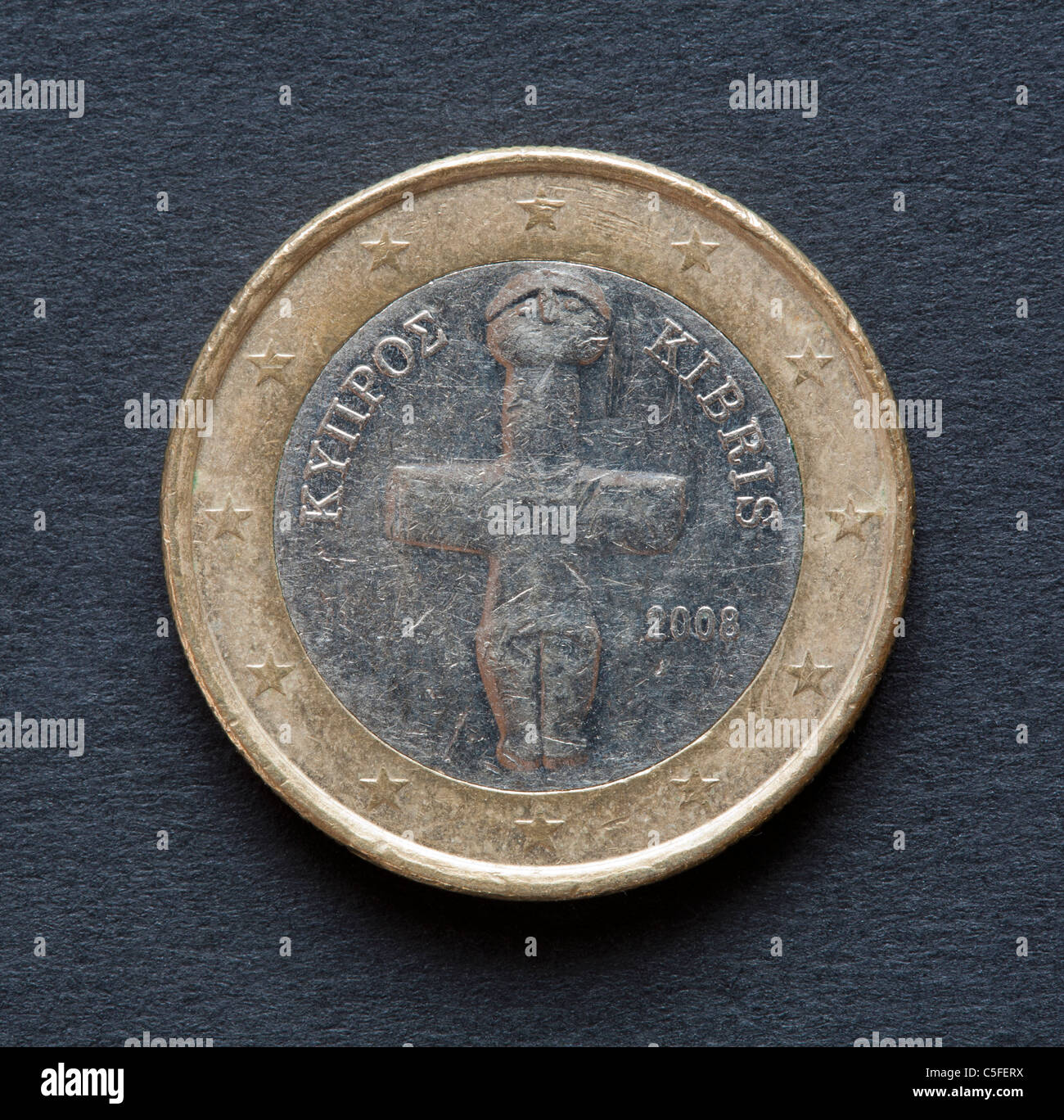 Cypriot one euro coin Stock Photo