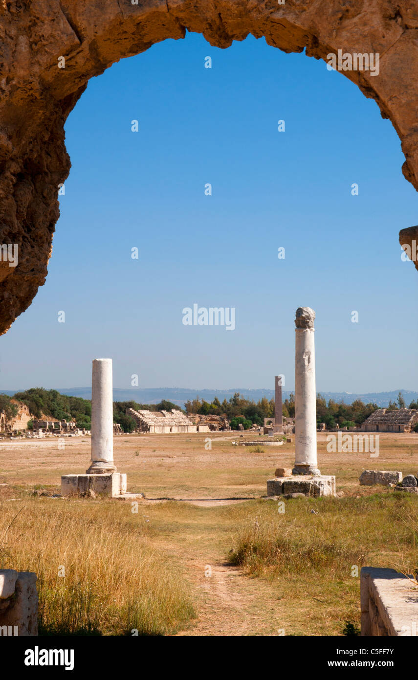 The Hippodrome , Al Bass site , Tyre (Sour), UNESCO World Heritage Site. Lebanon. Stock Photo