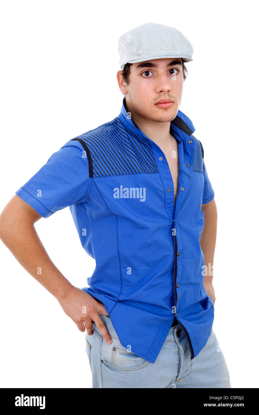 young casual man posing, isolated on white background Stock Photo - Alamy
