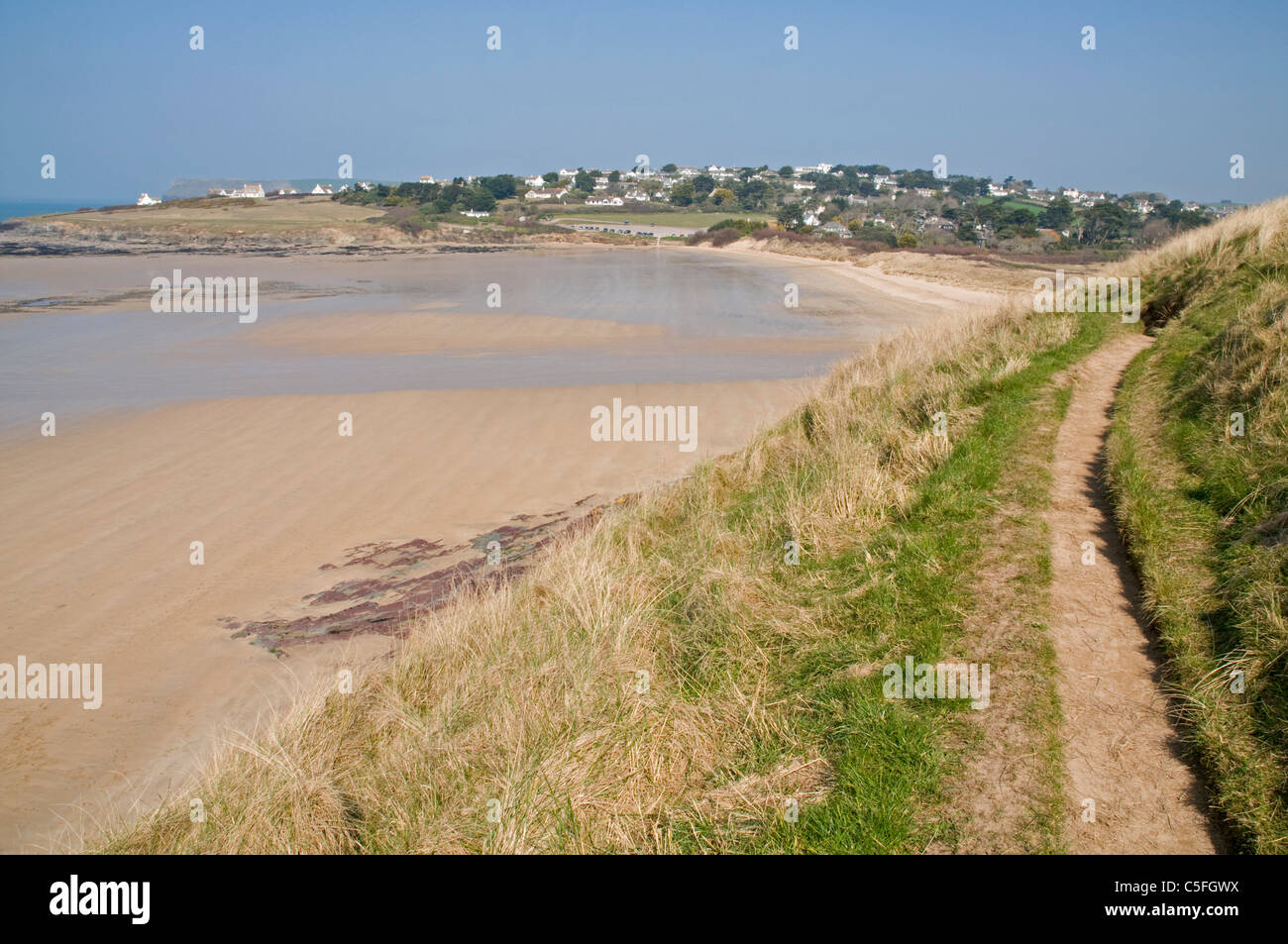 On north Cornwall's coast path at Daymer Bay, approaching Trebetherick ...